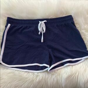 Charlotte Russe Blue and White Athletic Shorts with Drawstring
